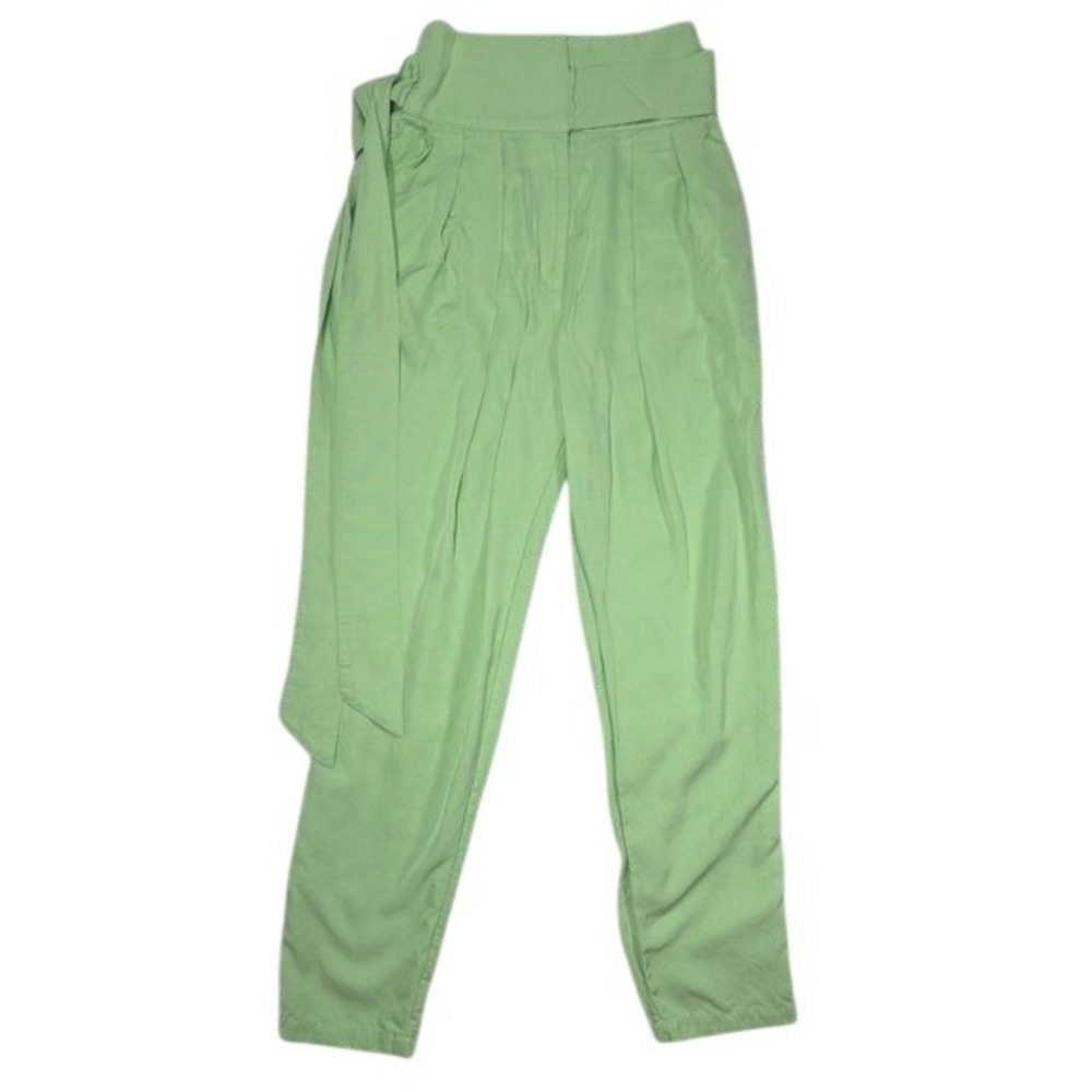 L'Academie Los Angeles Revolve the Frostine Nile Green High Waisted Pants XS